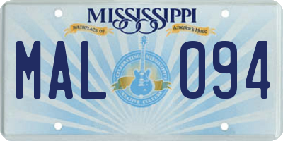 MS license plate MAL094