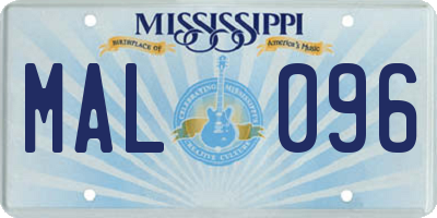 MS license plate MAL096