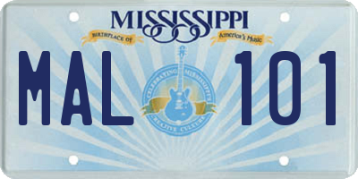 MS license plate MAL101