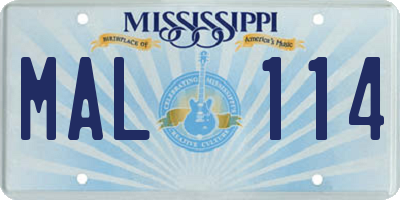 MS license plate MAL114