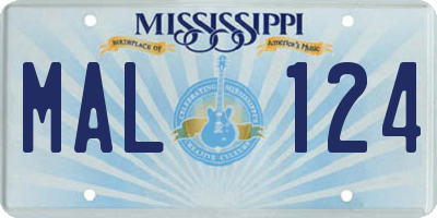 MS license plate MAL124