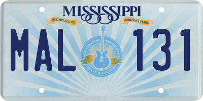 MS license plate MAL131
