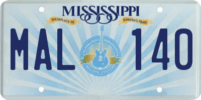 MS license plate MAL140