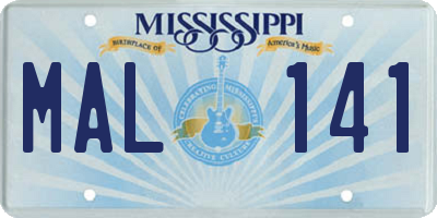 MS license plate MAL141