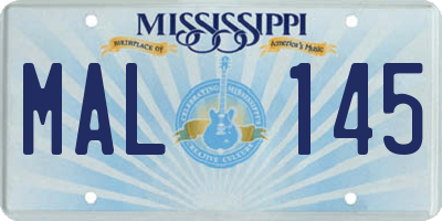 MS license plate MAL145