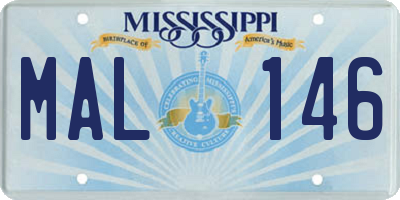 MS license plate MAL146