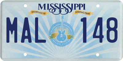 MS license plate MAL148