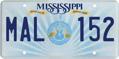 MS license plate MAL152