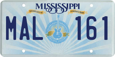 MS license plate MAL161