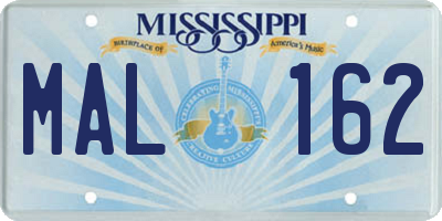 MS license plate MAL162