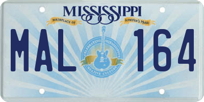 MS license plate MAL164