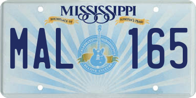 MS license plate MAL165