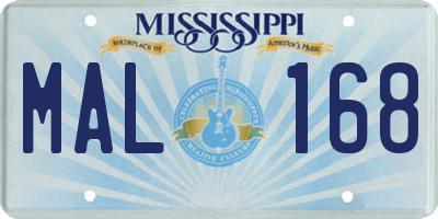 MS license plate MAL168