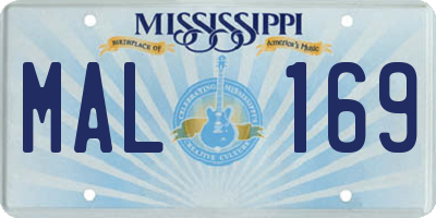 MS license plate MAL169