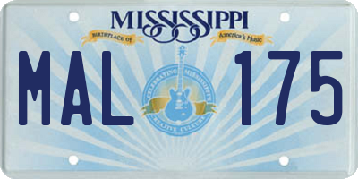 MS license plate MAL175