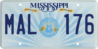 MS license plate MAL176
