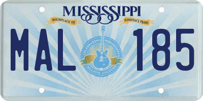 MS license plate MAL185