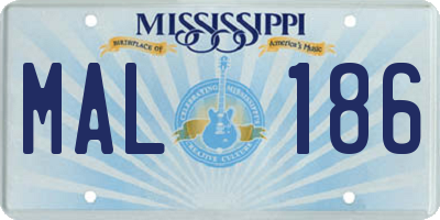 MS license plate MAL186