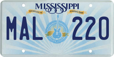 MS license plate MAL220