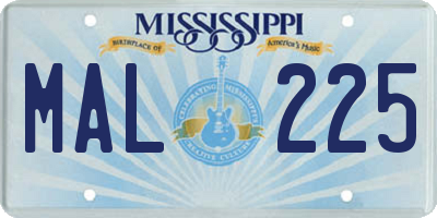 MS license plate MAL225