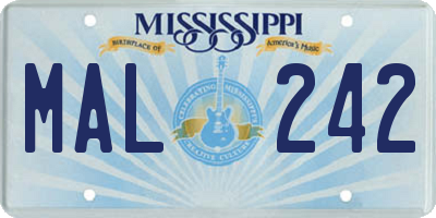 MS license plate MAL242