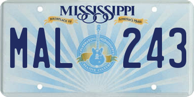 MS license plate MAL243