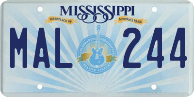 MS license plate MAL244
