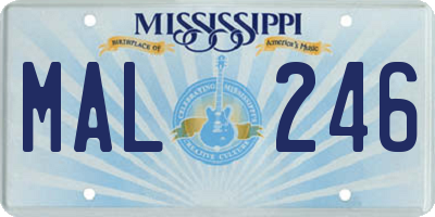 MS license plate MAL246