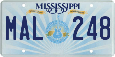 MS license plate MAL248