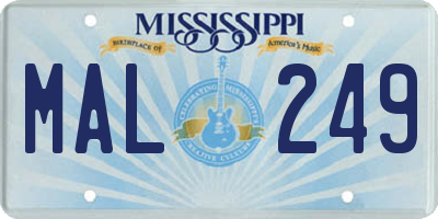 MS license plate MAL249