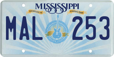 MS license plate MAL253
