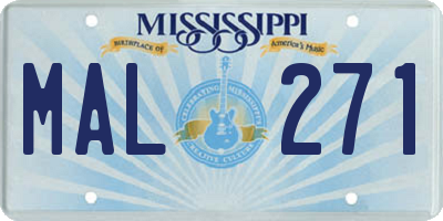 MS license plate MAL271