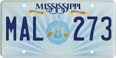 MS license plate MAL273