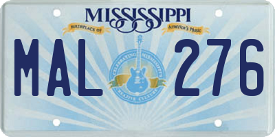 MS license plate MAL276