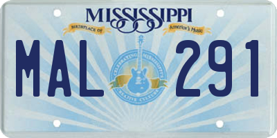 MS license plate MAL291