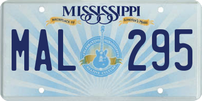MS license plate MAL295