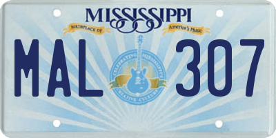 MS license plate MAL307