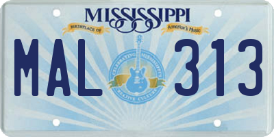 MS license plate MAL313