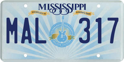 MS license plate MAL317