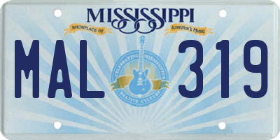 MS license plate MAL319