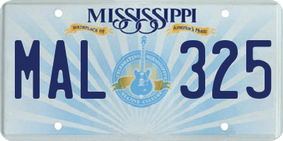 MS license plate MAL325