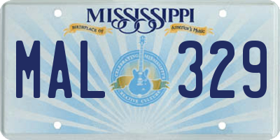 MS license plate MAL329