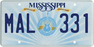 MS license plate MAL331