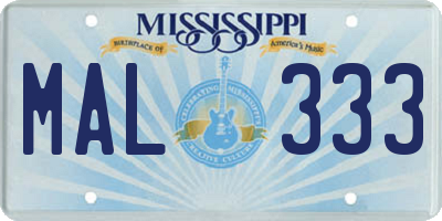 MS license plate MAL333