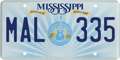 MS license plate MAL335