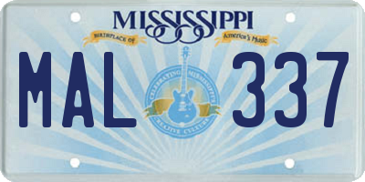 MS license plate MAL337