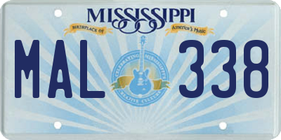 MS license plate MAL338