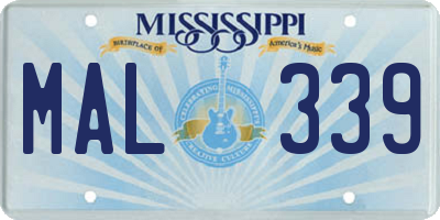 MS license plate MAL339