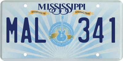 MS license plate MAL341