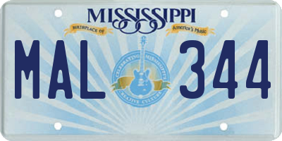 MS license plate MAL344